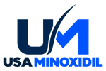 USA Minoxidil UM logo with a tapered hair strand
